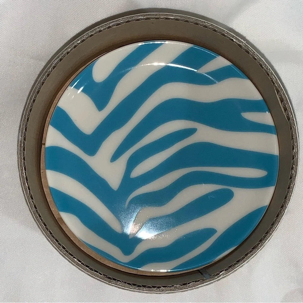 NIB authentic JONATHAN ADLER multi color ZEBRA porcelain COASTER SET (4pcs)